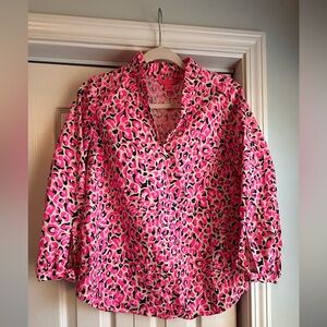 Lilly Pulitzer Sherida Top in Pink Topaz My Favorite Spot size XS